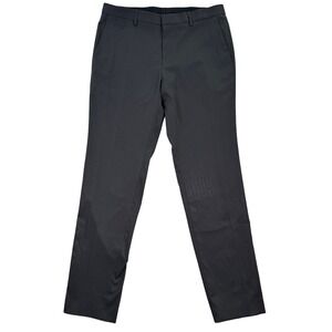 HUGO BOSS Mens 34x32 Charcoal Gray Flat Front Dress Pants Slim Fit Casual EUC
